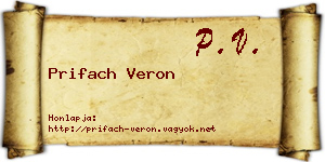 Prifach Veron névjegykártya